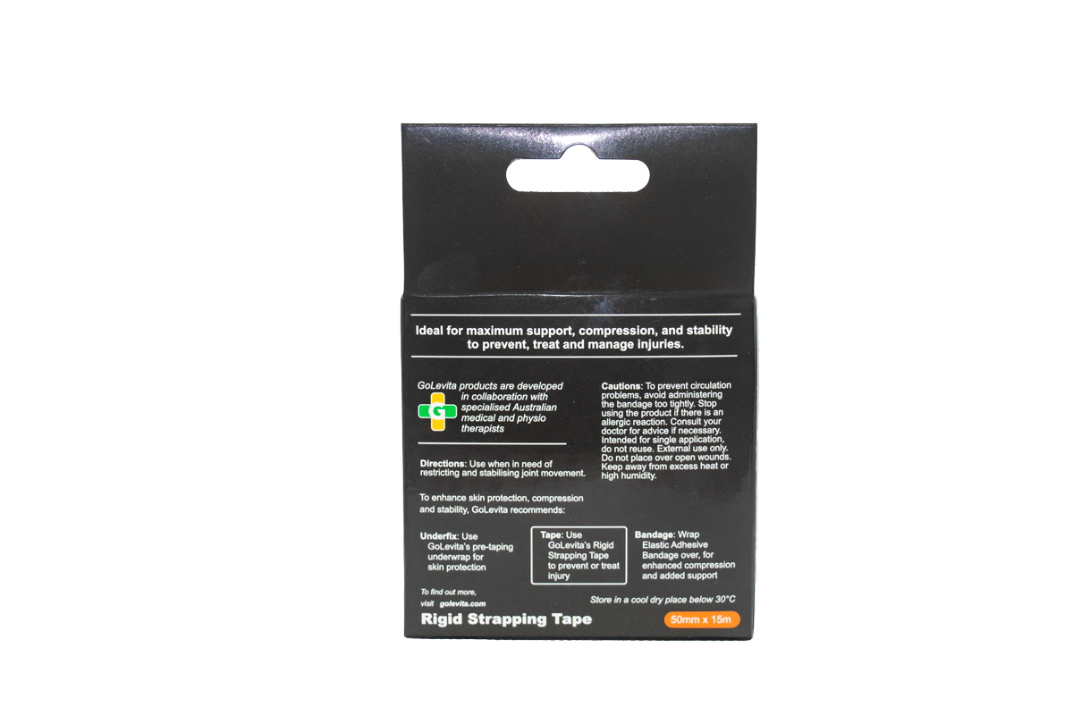 GoLevita Rigid Strapping Tape Hypoallergenic 50mm x 15m